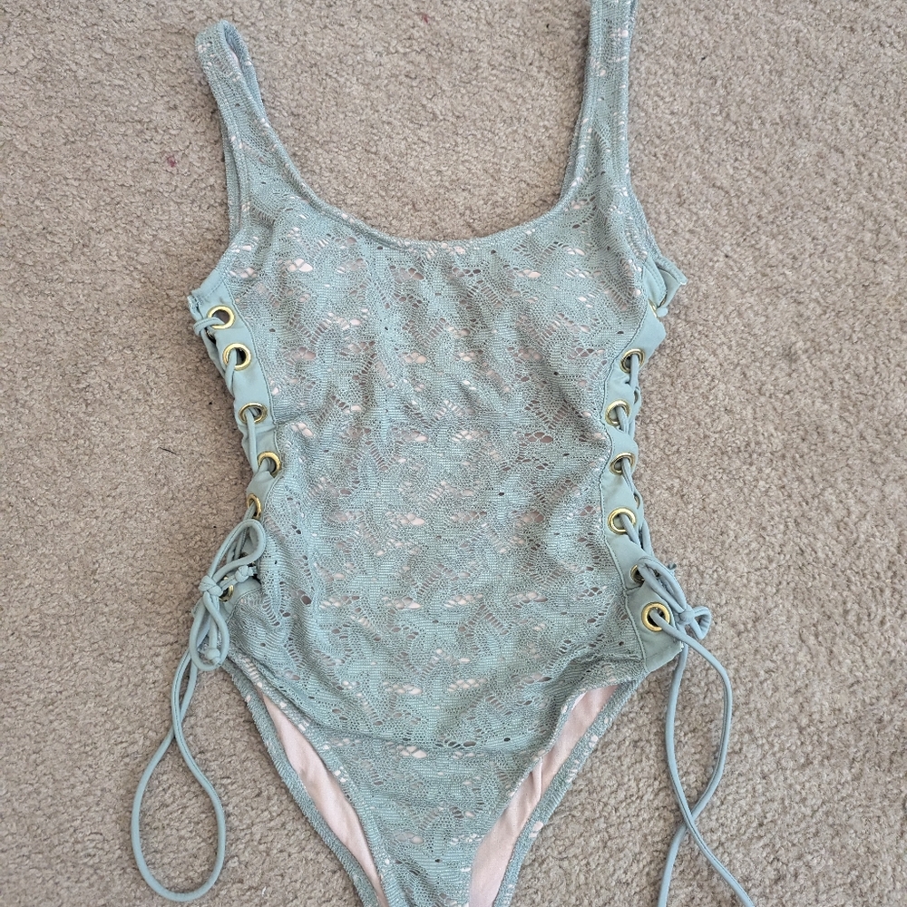Stylish Lace One Piece Bathing Suit